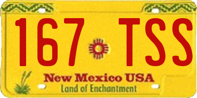 NM license plate 167TSS