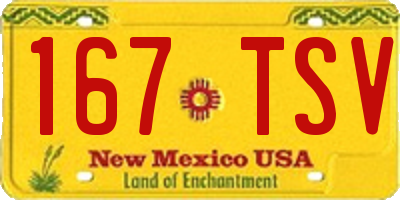 NM license plate 167TSV