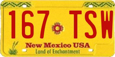 NM license plate 167TSW