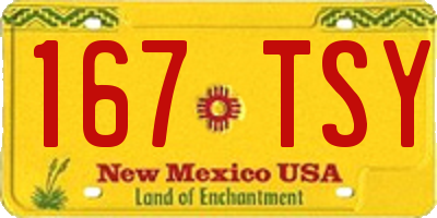 NM license plate 167TSY