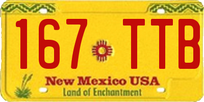 NM license plate 167TTB