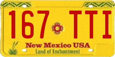 NM license plate 167TTI