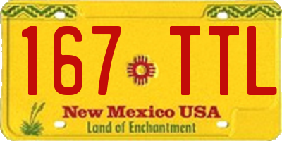 NM license plate 167TTL