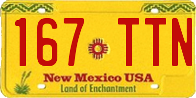 NM license plate 167TTN