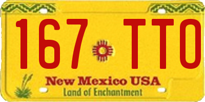 NM license plate 167TTO