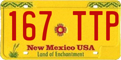 NM license plate 167TTP