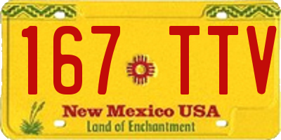 NM license plate 167TTV