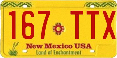 NM license plate 167TTX