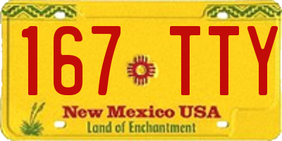 NM license plate 167TTY