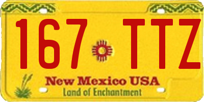 NM license plate 167TTZ