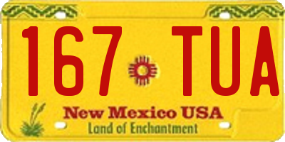 NM license plate 167TUA
