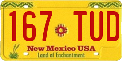 NM license plate 167TUD