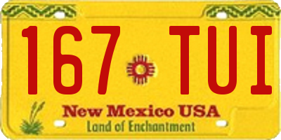 NM license plate 167TUI