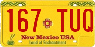 NM license plate 167TUQ