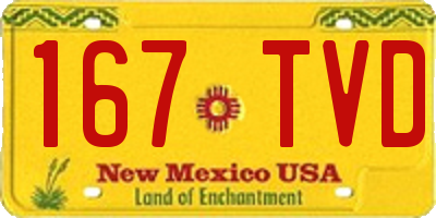 NM license plate 167TVD