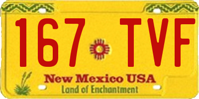 NM license plate 167TVF