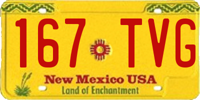 NM license plate 167TVG