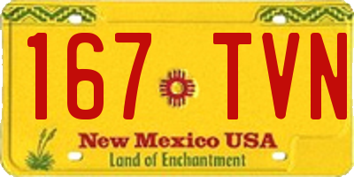 NM license plate 167TVN