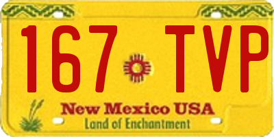 NM license plate 167TVP