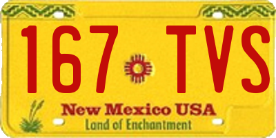 NM license plate 167TVS