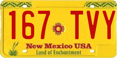 NM license plate 167TVY