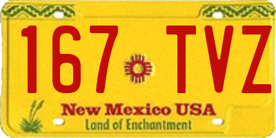 NM license plate 167TVZ