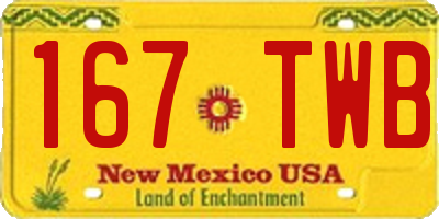 NM license plate 167TWB