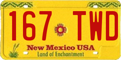 NM license plate 167TWD