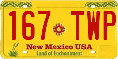 NM license plate 167TWP