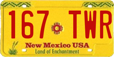 NM license plate 167TWR