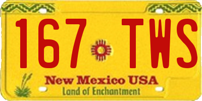 NM license plate 167TWS