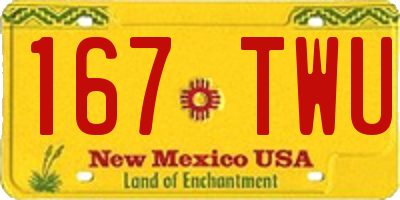 NM license plate 167TWU
