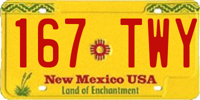 NM license plate 167TWY