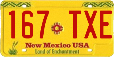 NM license plate 167TXE