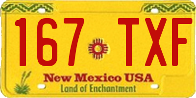 NM license plate 167TXF