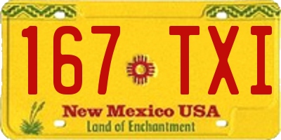 NM license plate 167TXI