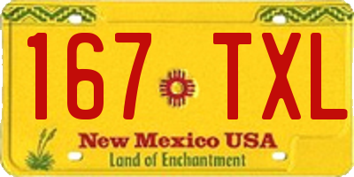 NM license plate 167TXL
