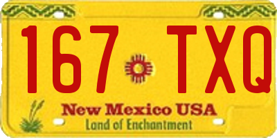 NM license plate 167TXQ