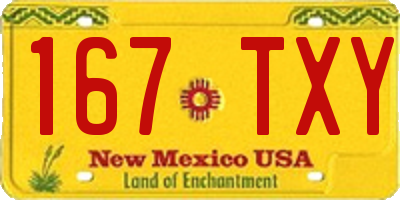 NM license plate 167TXY
