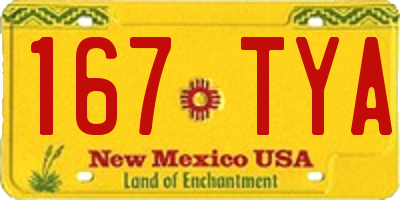 NM license plate 167TYA