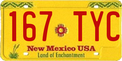 NM license plate 167TYC