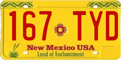 NM license plate 167TYD