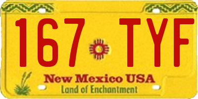 NM license plate 167TYF