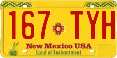 NM license plate 167TYH