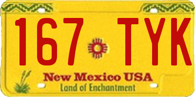 NM license plate 167TYK