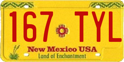 NM license plate 167TYL