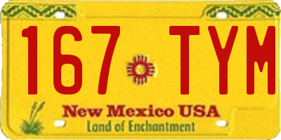 NM license plate 167TYM
