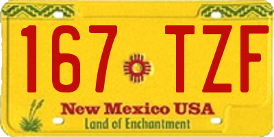 NM license plate 167TZF