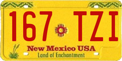 NM license plate 167TZI