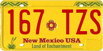 NM license plate 167TZS